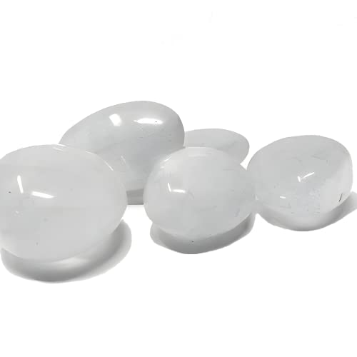 Cuarzo Blanco Piedra Natural - 5 Cristales Pulidos con Propiedades Energéticas