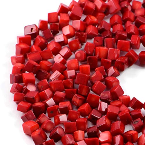 Cuentas semipreciosas de coral rojo de 6 a 7 mm, piedras preciosas de 35,5 cm para hacer joyas AqBeadsUk