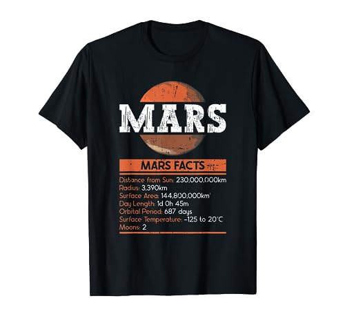 Datos sobre Marte - Amante del espacio, planeta Marte Camiseta