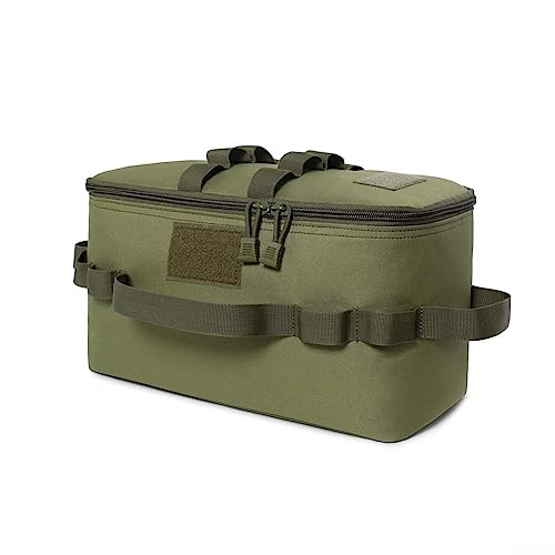 DAZZLEEX Bolsa de almacenamiento para acampar al aire libre, bolsa táctica de camping, 11 L, organizador de utensilios de cocina, bolsa de equipo de camping, verde militar