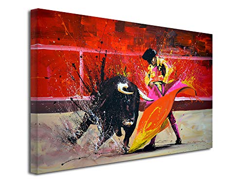 DECLINA - Cuadro de gran formato, reproducción sobre lienzo, decoración de salón, lienzo moderno, reproducción pintura sobre lienzo Toro, 50 x 30 cm