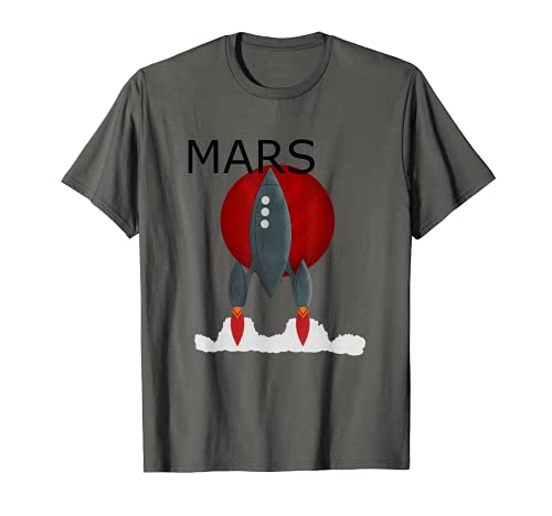 Destino Marte Clásico Ciencia Ficción Nave Espacial Explosión Fuera Camiseta