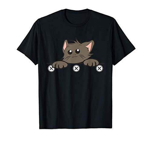 Dibujo animado con motivo de gato lindo sostenedor de gato Camiseta