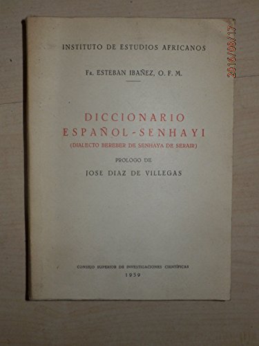 Diccionario español-senhayi: (dialecto bereber de Senhaya de Serair)