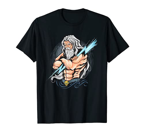 Dios Zeus con Rayo - Grecia Vintage Camiseta