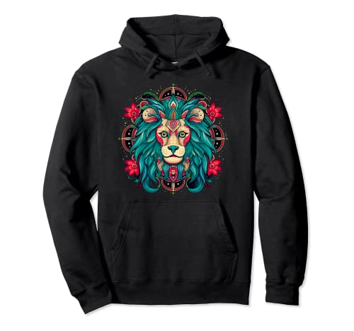 Diseño de horóscopo Leo inspirado en México, colores de fiesta de león Sudadera con Capucha