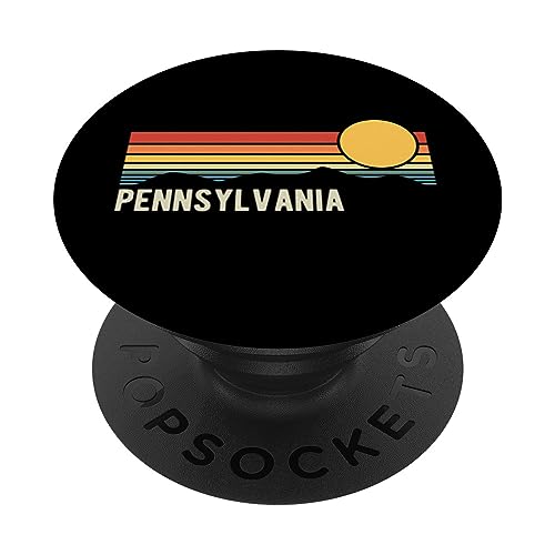 Diseño retro de estilo atardecer de Pensilvania, EE. UU. PopSockets PopGrip Intercambiable