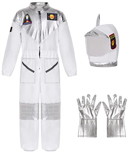 Disfraz de astronauta para niños, disfraz espacial de piloto espacial, traje espacial, mono con casco astronauta, guantes para niños y niñas, carnaval, fiesta temática mono 031-120