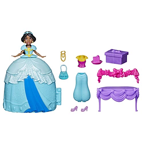 Disney Hasbro Princess Secret Styles Jasmín Sorpresa con Estilo, Playset de muñeca con Ropa y Accesorios, A Partir de 4 años, F3468