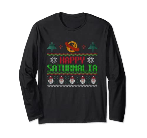 Divertido Saturnalia Saturno Feo Suéter de Navidad Solsticio Pun Manga Larga