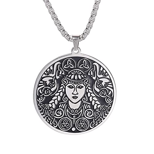 Dreamtimes egipcia diosa alada Isis colgante collar joyería Vintage Magic Power amuleto colgante para hombres mujeres (Chica con trenzas)