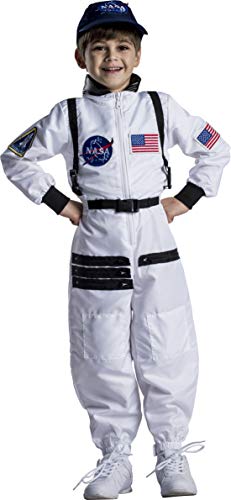 Dress Up America Disfraz Astronauta Niño - Traje Espacial Blanco De La NASA Para Niños Y Niñas- Juego De Roles Disfraz Astronauta Para Niño