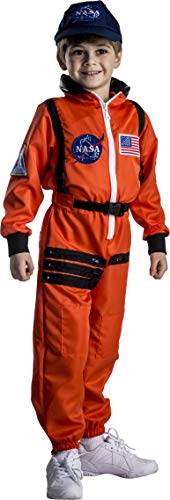 Dress Up America Disfraz Astronauta Niño - Traje Espacial Naranja De La NASA Para Niños Y Niñas - Juego De Roles Disfraz Astronauta Para Niño