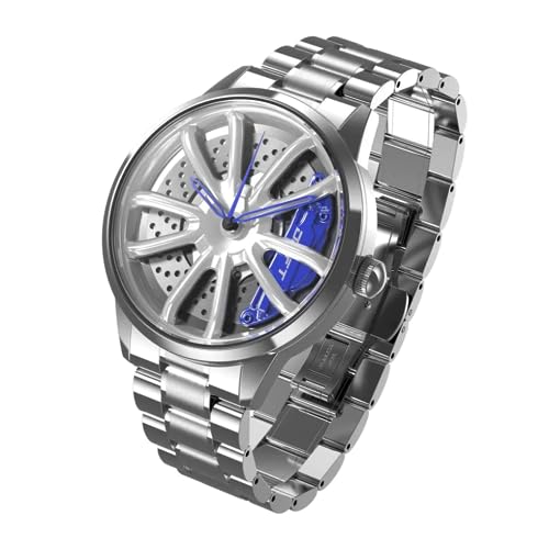 DriftElement Performance GT Reloj de llanta - Reloj de Pulsera Deportivo de diseño 3D para Hombre - Reloj de diseño Personalizado con Cristal Mineral - Reloj de Cuarzo (Verde)