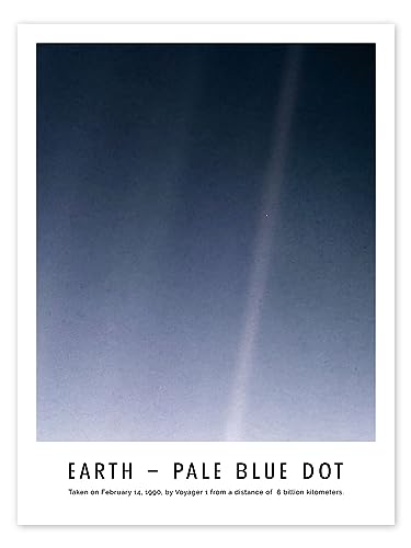 Earth - Pale Blue Dot pósters para la pared de NASA Cuadros decoración para cualquier habitación 30 x 40 cm Azul Aprendizaje y conocimiento Láminas decorativas