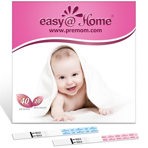 Easy@Home 40 Pruebas de Ovulación ultrasensibles y 10 Pruebas de Embarazo ultrasensibles