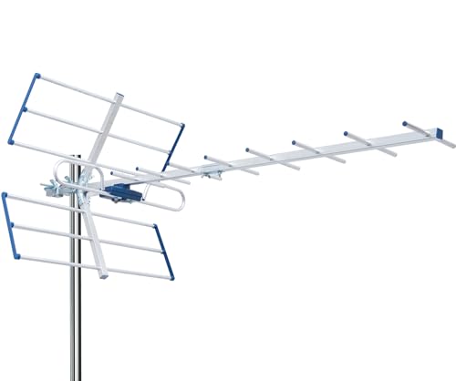 EDISION YAGI 12db Antena TDT UHF 21-48 Exterior Digital Terrestre,con Filtro LTE 5G,Ideal para recepción de Televisión Digital Terrestre DVB-T/T2,Frecuencias 470-694Mhz,Longitud 101cm,LTE700,Azul