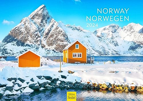 Edition Seidel Calendario premium Noruega 2024, formato DIN A3, calendario de pared, Europa, Escandinavia, Oslo Trondheim, montañas, glaciares, fiordos costeros
