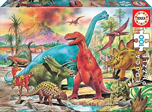 Educa - Dinosaurios Puzzles, 100 Piezas, Multicolor, 13179