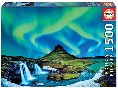 Educa - Puzzle de 1500 Piezas para Adultos | Aurora Boreal en Islandia. Incluye Pegamento Fix Puzzle. A Partir de 14 años (19041)