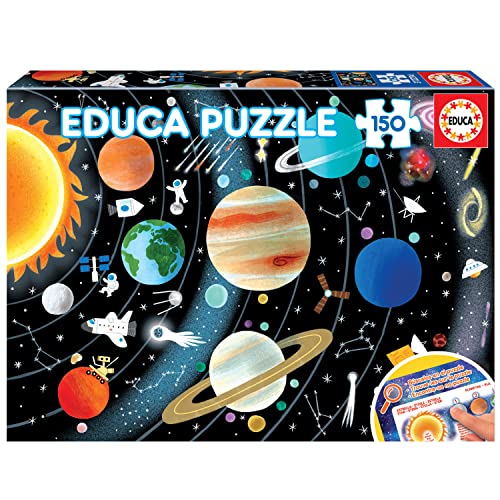 Educa - Sistema Solar | Puzzle Educativo Infantil de 150 Piezas. Medida aproximada una Vez montado: 48 x 34 cm. Compuesto por Grandes Piezas Perfectamente acabadas. Recomendado +6 años (19584)