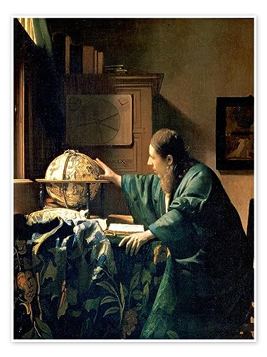 El astrónomo pósters para la pared de Jan Vermeer Cuadros decoración para cualquier habitación 90 x 120 cm Barroco Láminas decorativas