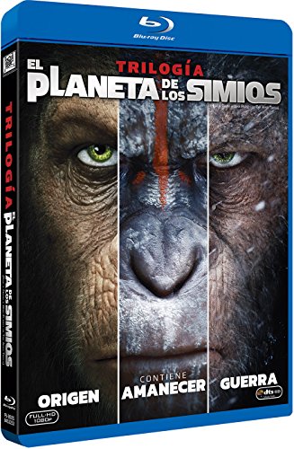 El Planeta de los Simios (Blu-ray) Pack 3 peliculas: El Origen del Planeta de los Simios, El Amanecer del Planeta de los Simios, La Guerra del Planeta de los Simios