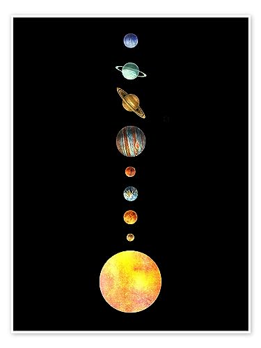 El sistema solar pósters para la pared de Terry Fan Cuadros decoración para cualquier habitación 50 x 70 cm Dibujos y bocetos Láminas decorativas