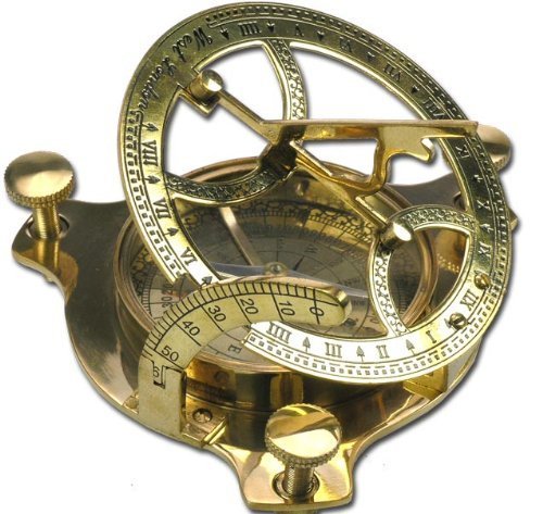 Elecsa Reloj De Sol Nautic Brújula latón 6,5 cm + Estuche de Madera 9060