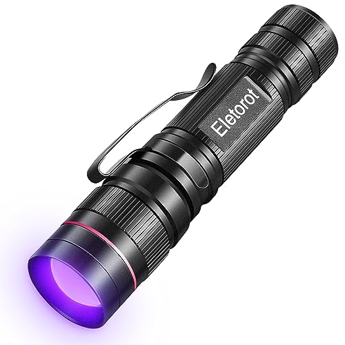 Eletorot Luz Ultravioleta, Linterna Ultravioleta Luz Negra LED Flashlight 3 Modos 395nm Lampara UV para Detectar Billetes Falsos