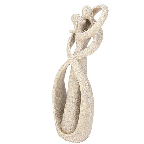 Escultura de piedra arenisca, escultura de arenisca de pareja de enamorados hecha a mano, abstracta, decoración artística
