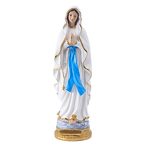 Estatua de la Virgen María de Lourdes, estatuas católicas de la Virgen María de 20,7 cm, Regalo católico, Figuras de Resina de Virgen María, adecuadas para decoración Religiosa y del hogar