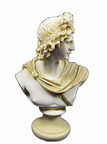 Estia Creations Apolo - Figura de busto de Dios del Sol y Poesía envejecida