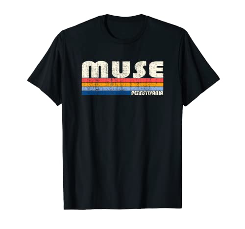 Estilo retro vintage de los 70 y 80, ciudad natal de Muse, Pensilvania Camiseta