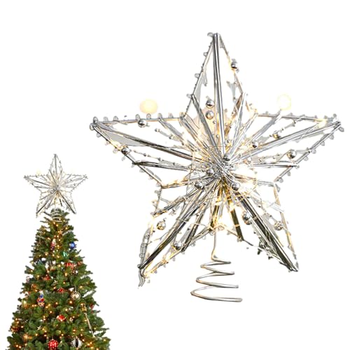 Estrella para árbol de Navidad, estrella hueca 3D con tiras de luz, decoraciones navideñas duraderas, divertida decoración de estrella para el hogar, fiesta, adorno Ghirting