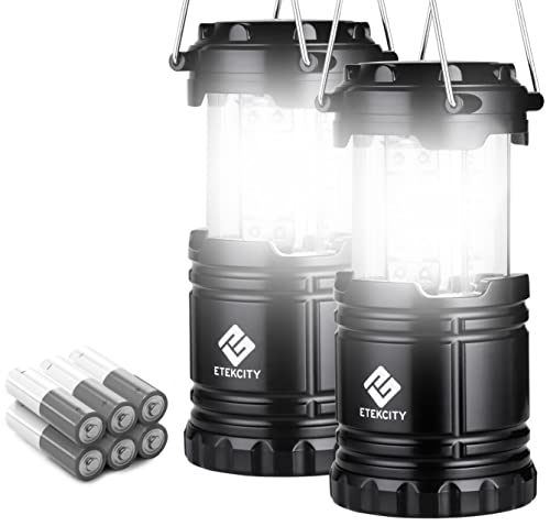 Etekcity Linterna de camping LED alimentada por pilas para cortes de energía, luz de emergencia para suministros de huracán, kits de supervivencia, lámpara operada, accesorios esenciales de equipo de
