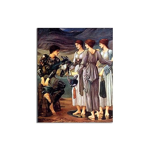 Famosos Edward Burne-Jones Cuadros arte pared. Impresiones de lienzo del romanticismo "El armamento de Perseo". Famosa reproducción Cuadro al óleo para vivir 70x91cm sin marco