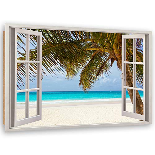 Feeby Cuadro Imagen XXL paisaje Impresión de arte vista de la ventana Multi 120x80 cm