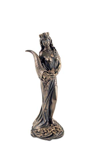 Figura Decorativa Diosa De La Fortuna Clásica Resina Bronce. 18 x 6.5 x 6 cm.