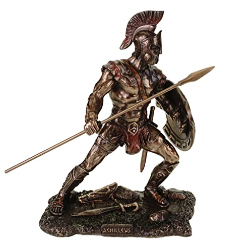 Figura desconocida del guerrero griego Aquiles, guerrero de Troya, escultura de Héctor, bronce