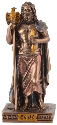 Figura en miniatura del dios griego Zeus - pintado con color bronce por Veronese