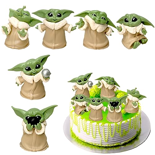 Figuras Baby Yoda, 6PCS Figura Grogu, Figure Star Wars, Figura Yoda, Grogu Figura, Baby Yoda Cake Topper, Yoda Juguete Estatua, para Niños Regalo