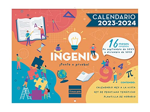 Finocam - Calendario de Pared Imágenes 16 Meses 2023 2024 Mes Vista Septiembre 2023 - Diciembre 2024 (16 meses) Ingenio Español