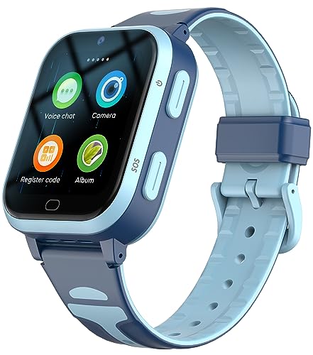 Fitonme 4G Reloj Niños con GPS y Llamadas WiFi Video Whatsapp Música App Store Face ID Fondos de Pantalla Posicionamiento en Tiempo Real Cámara Chat SOS Reloj Rastreador GPS Smartwatch para Niños