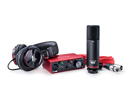 Focusrite Scarlett Solo Studio 3rd Gen, Interfaz de Audio, Micrófono de Condensador y Auriculares, USB