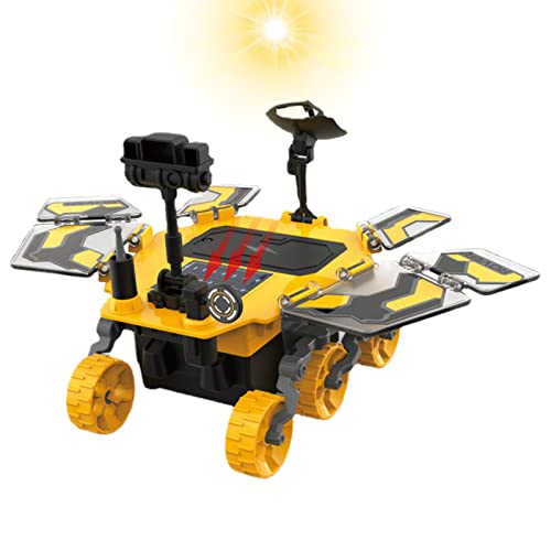 Fowybe 2 Pcs Robots - Juguete exploración Espacial - Motor accionamiento Dual Alimentado por batería y energía Solar Mars Rover Kids Science Kits ensamblados 7 a 14 años