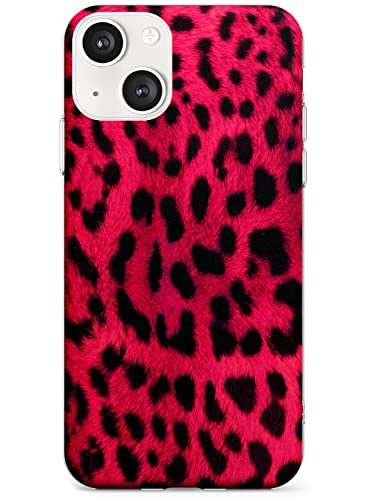 Funda delgada para teléfono iPhone 13 TPU con diseño de leopardo rosa salvaje con diseño de animales de la vida silvestre de moda caliente