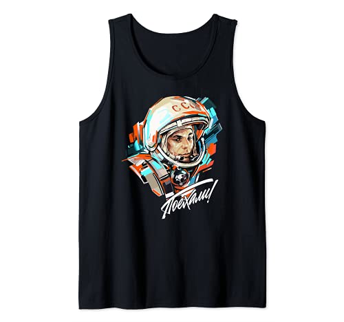 Gagarin Yuri Vintage Sputnik Espacial Camiseta sin Mangas