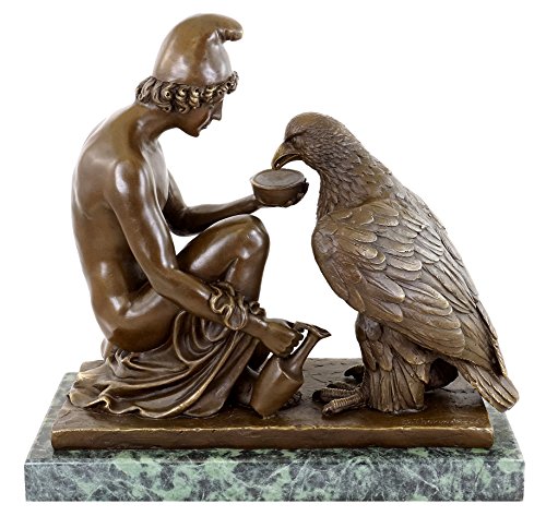 GANIMEDES – El águila del Zeus tränkend – Bertel thorva ldsen – Antiguo Bronce – estatua Grecia