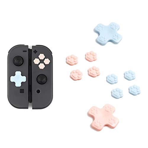 GeekShare 4PCS Tapas de Botones de Pulgar Compatibles solo con Nintendo Switch, Tapa de Botones de Joycon con Diseño de Garra de Gato